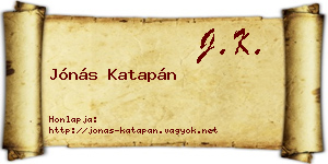 Jónás Katapán névjegykártya